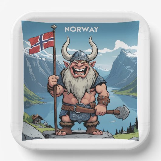 Norwegische Trolle Pappteller (Vorderseite)