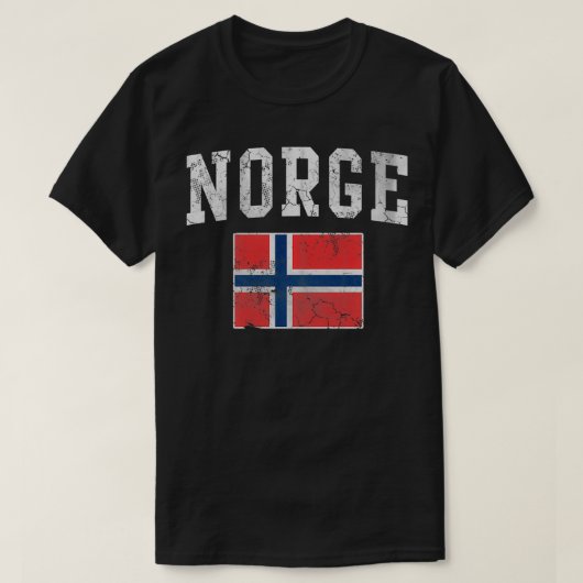 Norwegische Vintage norwegische Flagge T-Shirt (Design vorne)