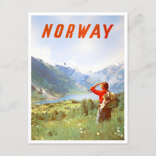 Norwegische Vintage Reise Postkarte