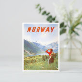 Norwegische Vintage Reise Postkarte (Stehend Vorderseite)