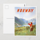 Norwegische Vintage Reise Postkarte (Vorne/Hinten)