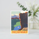 Norwegische Vintage Reise Postkarte (Stehend Vorderseite)