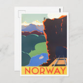Norwegische Vintage Reise Postkarte (Vorne/Hinten)