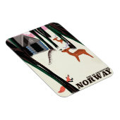 Norwegische Vintage-Reiseplakatlandschaft Magnet (Rechte Seite)