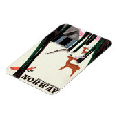 Norwegische Vintage-Reiseplakatlandschaft Magnet (Linke Seite)