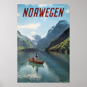 Norwegische Vintage Travel Poster