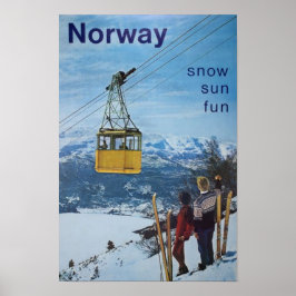 Norwegische Vintage Travel Poster