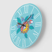 Norwegische Volkstümliche Blume Große Wanduhr (Winkel)