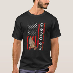 Norwegische Waldkatze 4. Juli Patriotisch Amerikan T-Shirt