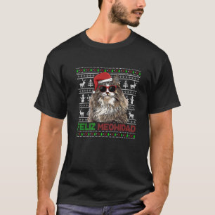 Norwegische Waldkatze Feliz Meowidad Funny Christm T-Shirt