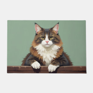 Norwegische Waldkatze Fußmatte Kunst