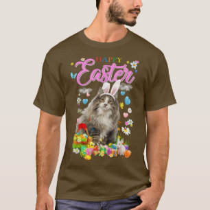 Norwegische Waldkatze Happy Ostereier T-Shirt
