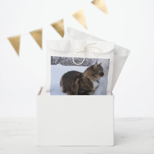 Norwegische Waldkatze im Schnee Geschenktütchen