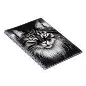 Norwegische Waldkatze in Schwarz und Weiß Notizblock (Rechte Seite)