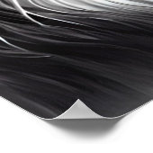 Norwegische Waldkatze in Schwarz und Weiß Poster (Ecke)