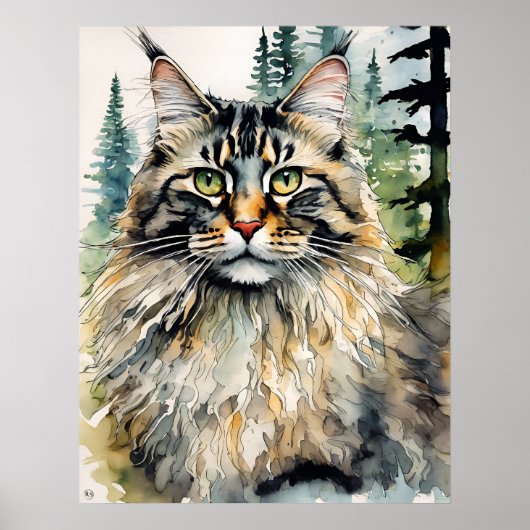 Norwegische Waldkatze - Katalogkunst Poster (Vorne)