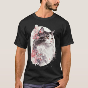 Norwegische Waldkatze Kirschblüte Japanische Sakur T-Shirt
