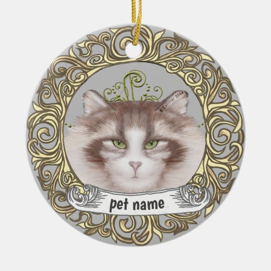 Norwegische Waldkatze Love Memory-Ornament Keramik Ornament (Vorne)