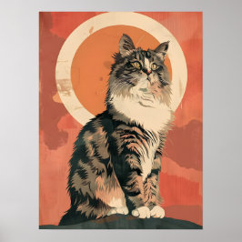 Norwegische Waldkatze Moderne Kunst Poster