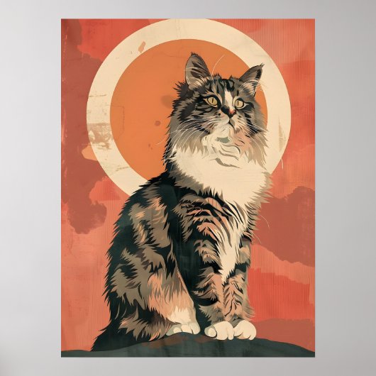 Norwegische Waldkatze Moderne Kunst Poster (Vorne)