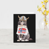 Norwegische Waldkatze Norwegische Flagge Karte (Gelbe Blume)