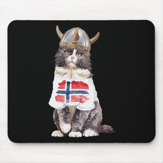 Norwegische Waldkatze Norwegische Flagge Mousepad (Vorne)