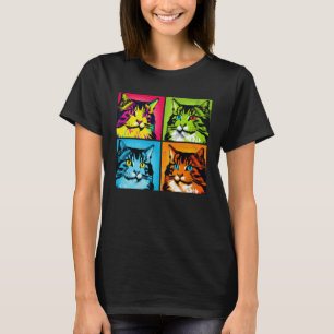 Norwegische Waldkatze Pop Illustration Bunt 6 T-Shirt