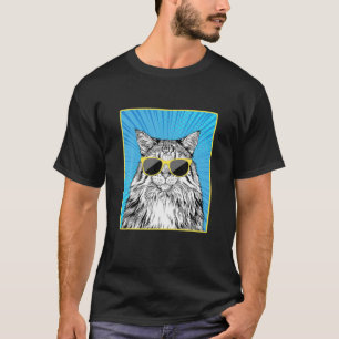 Norwegische Waldkatze Portrait Pop Art Cut with Su T-Shirt