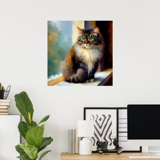 Norwegische Waldkatze Poster (Heimbüro)