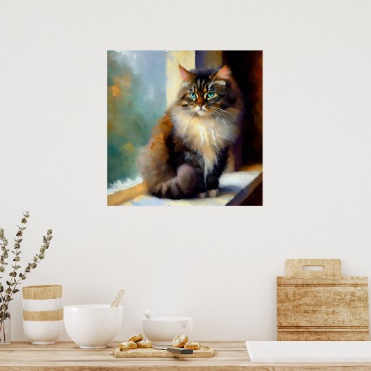 Norwegische Waldkatze Poster (Küche)