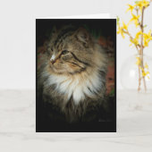 Norwegische Waldkatze Vermisst You Card Karte (Gelbe Blume)