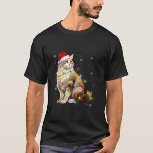 Norwegische Waldkatze Weihnachtsbeleuchtung Weihna T-Shirt
