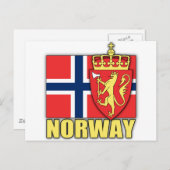 Norwegische Wappen Postkarte (Vorne/Hinten)