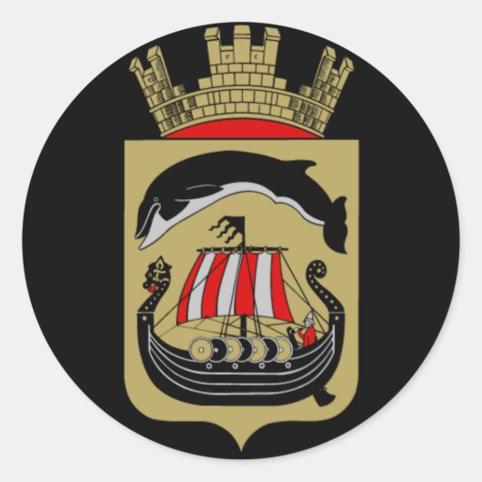 Norwegische Wappen Runder Aufkleber (Vorderseite)