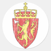 Norwegische Wappen Runder Aufkleber (Vorderseite)