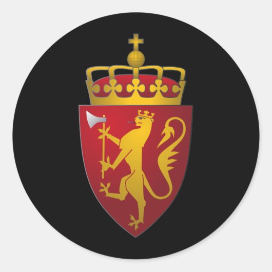 Norwegische Wappenküste Skandinavien Heraldry Runder Aufkleber (Vorderseite)