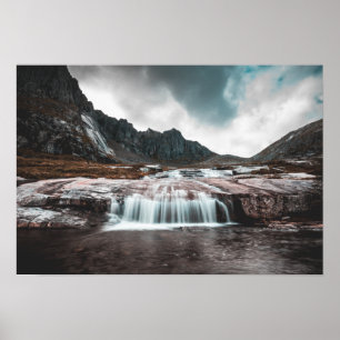 Norwegische Wasserfalllandschaft Fotografie Poster