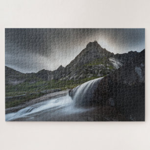 Norwegische Wasserfalllandschaft Fotografie Puzzle