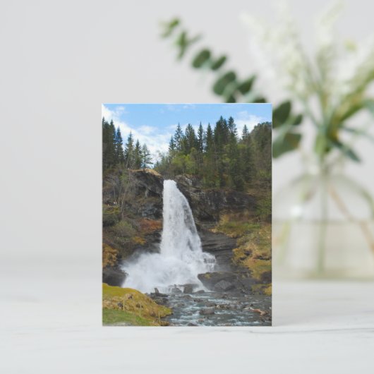 Norwegische Wasserfallpostkarte Postkarte (Stehend Vorderseite)