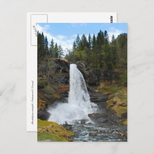 Norwegische Wasserfallpostkarte Postkarte (Vorne/Hinten)