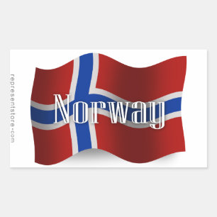 Norwegische Waving Flag Rechteckiger Aufkleber