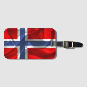 Norwegische wellenartig bewegende Flagge Gepäckanhänger