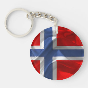 Norwegische wellenartig bewegende Flagge Schlüsselanhänger