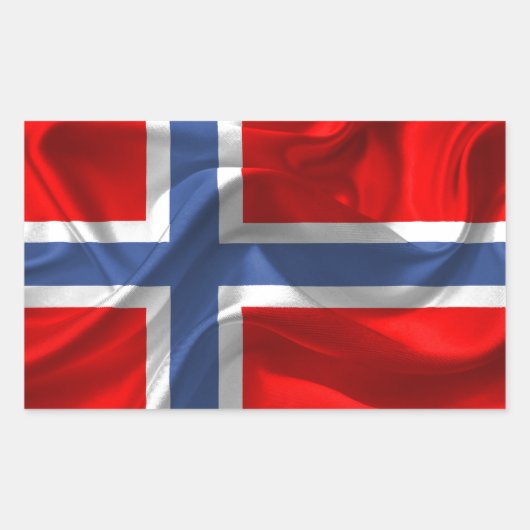 Norwegische Wellenflagge Rechteckiger Aufkleber (Vorderseite)