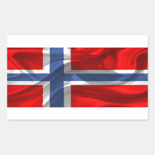 Norwegische Wellenflagge Rechteckiger Aufkleber