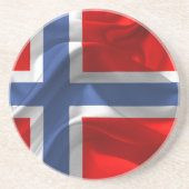 Norwegische Wellenflagge Sandstein Untersetzer (Vorne)
