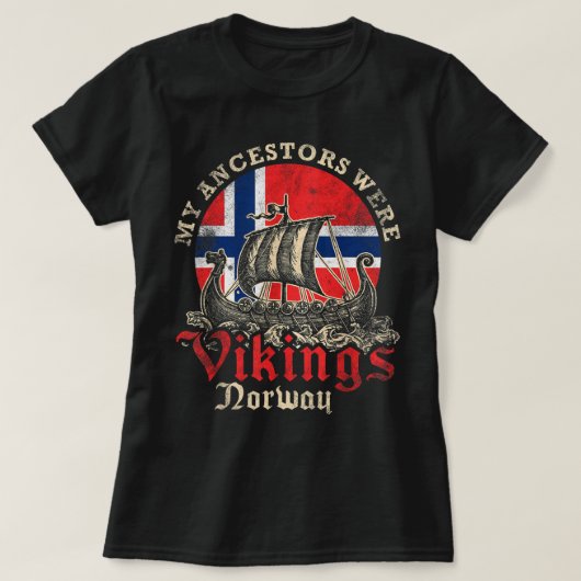 Norwegische Wikingerflagge T-Shirt (Design vorne)