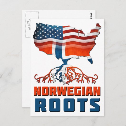 Norwegische Wurzeln Postkarte (Vorne/Hinten)