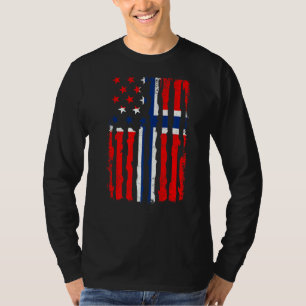 Norwegischer amerikanischer Stolz Flagge USA Norwe T-Shirt