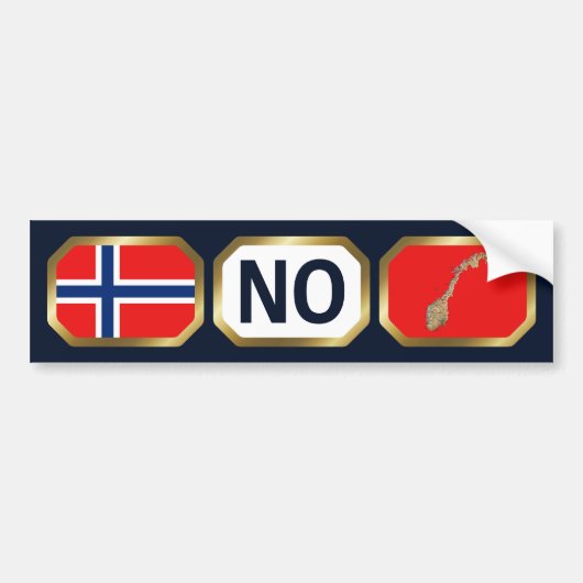 Norwegischer Autoaufkleber für Flaggenplan (Vorne)
